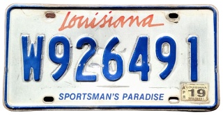 Louisiana 2019 - tablica z USA