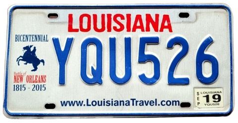 Louisiana 2019 - tablica z USA