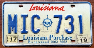 Louisiana 2019 - tablica z USA