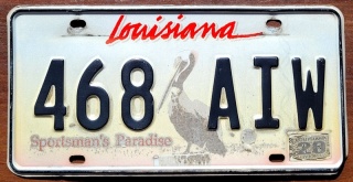 Louisiana 2020 - tablica z USA