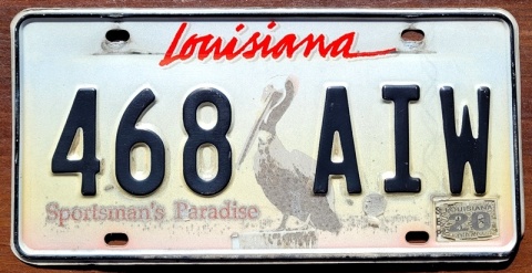 Louisiana 2020 - tablica z USA