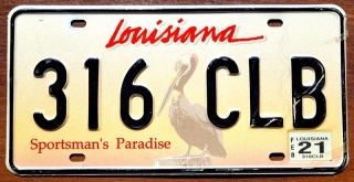 Louisiana 2021 - tablica z USA