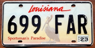 Louisiana 2023 - tablica z USA