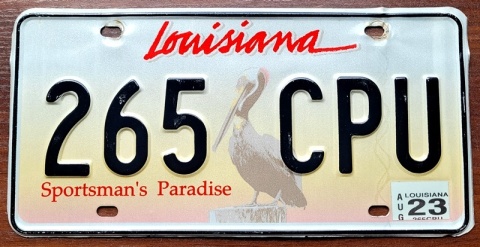 Louisiana 2023 - tablica z USA
