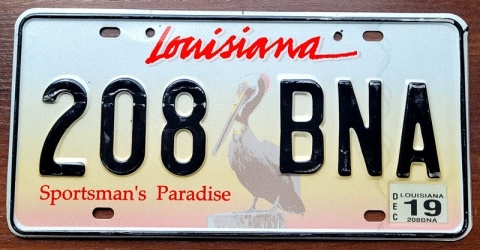 Louisiana 2019 - tablica z USA