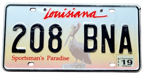 Louisiana 2019 - tablica z USA
