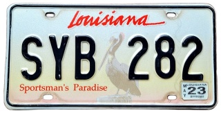 Louisiana 2023 - tablica z USA