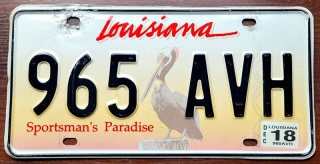 Louisiana 2018 - tablica z USA