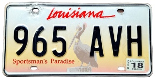 Louisiana 2018 - tablica z USA