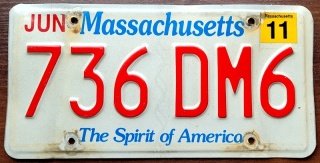 Massachusetts 2011 - tablica z USA