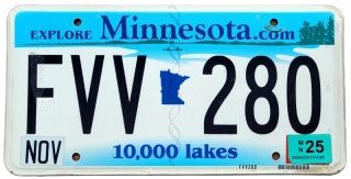 Minnesota 2025 - tablica z USA