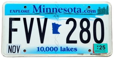 Minnesota 2025 - tablica z USA