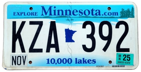 Minnesota 2025 - tablica z USA