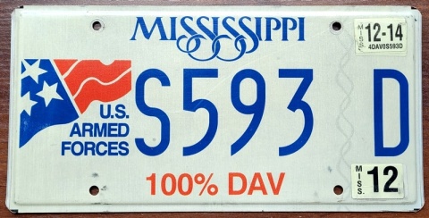 Mississippi 2014 - tablica z USA