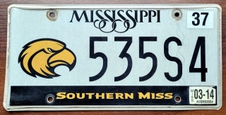 Mississippi 2014 - tablica z USA