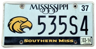 Mississippi 2014 - tablica z USA
