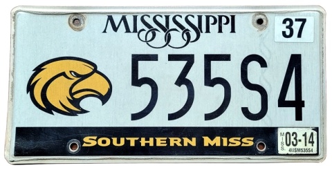 Mississippi 2014 - tablica z USA