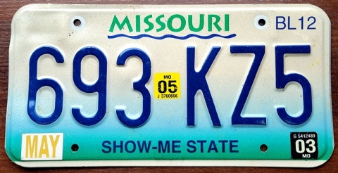 Missouri 2005 - tablica z USA