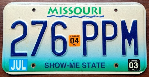 Missouri 2004 - tablica z USA