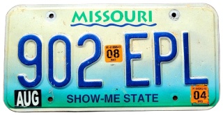 Missouri 2004- tablica z USA