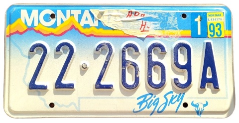 Montana 1993 - tablica z USA