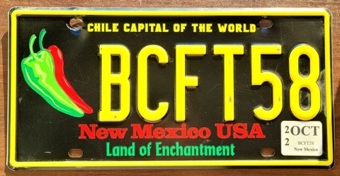 New Mexico 2022 - tablica z USA