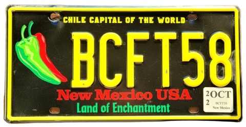 New Mexico 2022 - tablica z USA