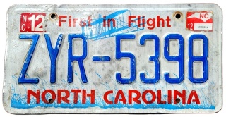 North Carolina 2012 - tablica z USA