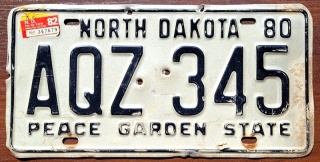 North Dakota 1980/82 - tablica z USA