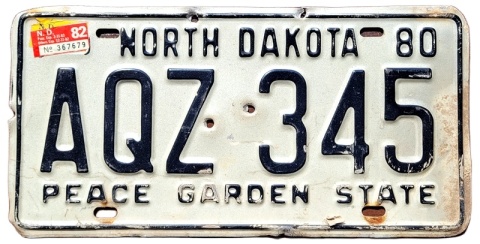 North Dakota 1980/82 - tablica z USA