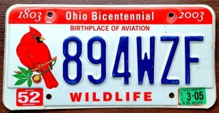 Ohio 2005 - tablica z USA