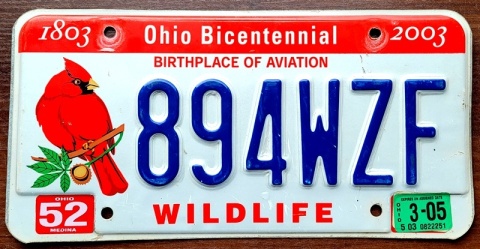 Ohio 2005 - tablica z USA