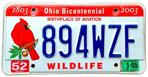 Ohio 2005 - tablica z USA