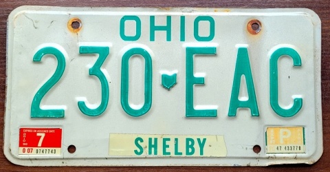 Ohio 1990 - tablica z USA