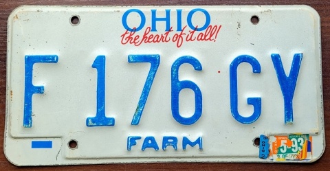 Ohio 1993 - tablica z USA