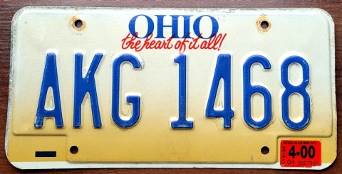 Ohio 2000 - tablica z USA