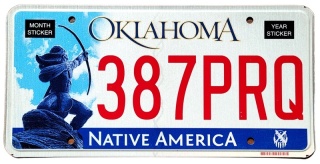 Oklahoma - tablica z USA