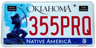 Oklahoma - tablica z USA