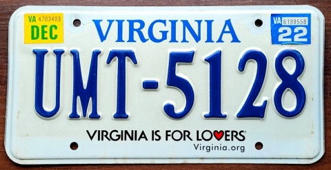 Virginia 2022 - tablica z USA