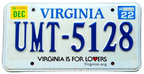 Virginia 2022 - tablica z USA