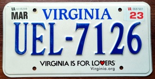 Virginia 2023 - tablica z USA
