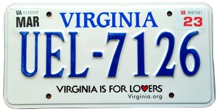 Virginia 2023 - tablica z USA