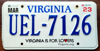 Virginia 2023 - tablica z USA
