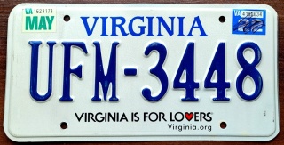 Virginia 2022 - tablica z USA