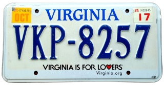 Virginia 2017 - tablica z USA
