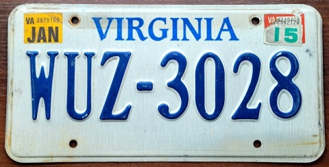 Virginia 2015 - tablica z USA