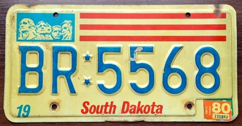 South Dakota 1980 - tablica z USA
