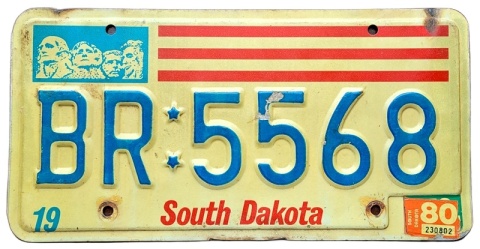 South Dakota 1980 - tablica z USA