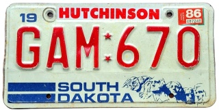 South Dakota 1986 - tablica z USA