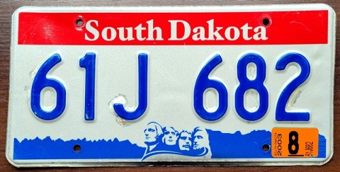 South Dakota 2003 - tablica z USA